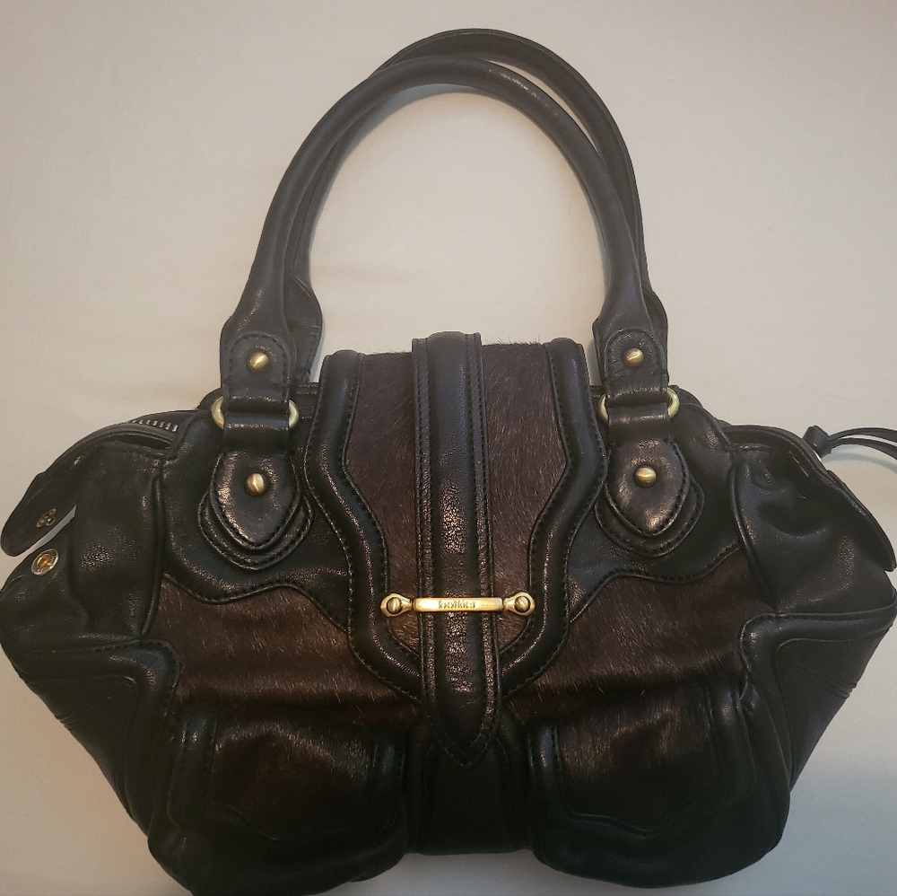 Botkier Fur Leather Shoulder Bag